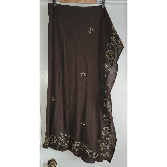 Newport News Other - NWT Newport News Women's L Brown Cotton Swim Cover-Up Metallic and Sequins